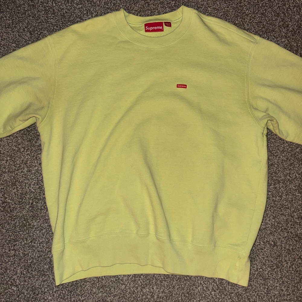 Supreme Men's Light Yellow Crewneck Sweater